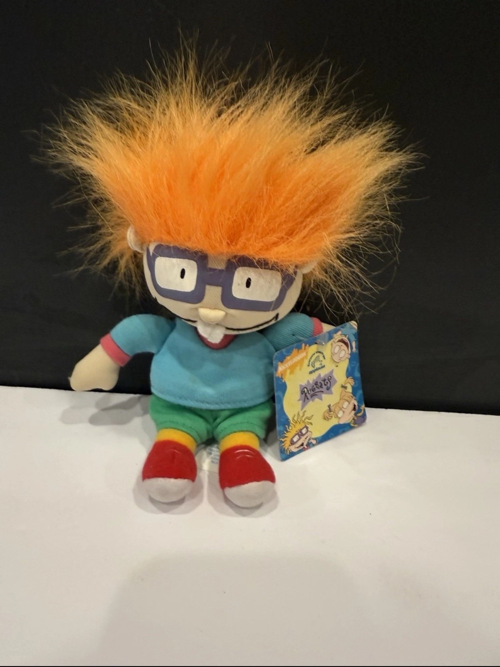 Vintage Rugrats Chuckie Plush Doll Applause 7" Character 1990s Bean Bag